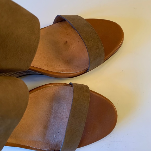Halogen Clarette Suede Leather Wedge Sandal Brown Size 9 - Picture 11 of 13
